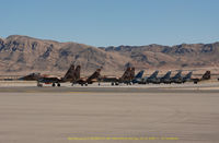  - fighter line up at Nellis AFB - by J.G. Handelman