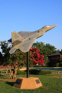  - USAF Lockheed Martin F-22A display model displayed on base. - by Dean Heald