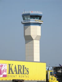  - New FAA Air Traffic Control Tower. Height: 116 feet. Cost: $5.6 million. Officially opened: 15 July 2008. Note: Runway 27 not always visible from tower due to trees 3,000' west. - by Doug Robertson