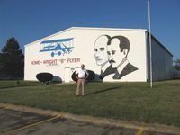  - Dayton-Wright Brothers Airport Museum-Scrutinized by two earlier aviators. Photo of me courtesy Dr. John Edison, M.D. - by Doug Robertson