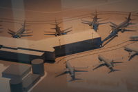  @ Detroit Metropolitan Wayne County Airport - Model of new North Terminal complex set up in the Smith Terminal - by Florida Metal
