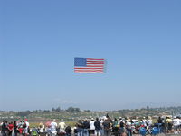  - Opening the Annual Camarillo EAA Airshow with banner tow Old Glory - by Doug Robertson