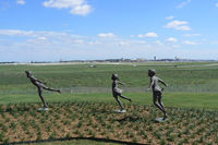  - Flying kids statues at the new Founders Plaza airport viewing area at DFW - by Zane Adams