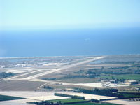  - Naval Air Warfare Station, Point Mugu, California. Pacific Ocean beyond. Lower right portion shows Channel Islands Air National Guard taxiway and ramp who shares Pt. Mugu's two runways. Taken from RV-6 N406L. - by Doug Robertson