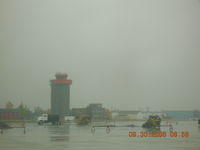  - Tower and ramp at Goose Bay on a rainy day - by John J. Boling