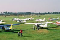  - photo taken from the 1st floof atc tower block just some of the aircraft parcked up out on the airfeld  - by andy baker