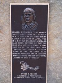  @ PAGE - Charles Lindberg's first flight was in Lincoln, Nebraska at Page Field.  Between, Calvert and High St and 17th and 20th - by Gary Schenaman