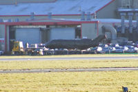  - new Hawker Bizjet fuselage being transported by flatbed truck at Hawarden - by chris hall