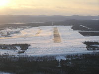  - Runway 26 at Goose Bay. Wind 300 at 18, gusts to 28, blowing snow. - by John J. Boling