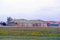  - Old hangar building, seen from taxiing aircraft window. - by BigDaeng