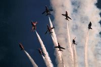  - RED ARROWS AT FARNBOROUGH AIR SHOW - by moxy