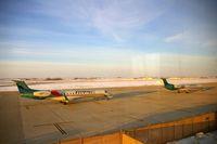  - Two in front of the Landmark FBO in the early morning.  N17185 and N17560 - by Glenn E. Chatfield
