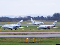  - busy day at Manchester for bizjets due to the Manchester United v Inter Milan football match - by Chris Hall