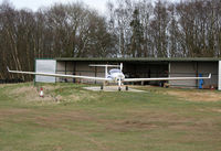  - The motor glider hangar at Challock. - by Martin Browne