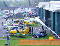  - Visitors at the Easter Wings and Wheels Charity fly in at Halfpenny Green - by Chris Hall