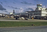  @ Kwajalein Airport - Trust Territory (Dept of the Interior) DC-4 prepares to depart for 5 hour flight to Truk. - by jdvoss