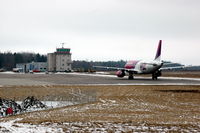  @ Stockholm-Skavsta Airport - A Wizzair A320 taxying towards the tower of Skavsta airport, Sweden. - by Henk van Capelle