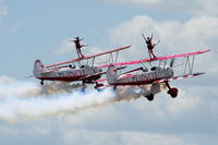  - Team Guinot Boeing Stearman displaying at the Cosford Air Show - by Chris Hall