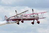  - Team Guinot Boeing Stearman displaying at the Cosford Air Show - by Chris Hall