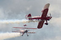  - Team Guinot Boeing Stearman displaying at the Cosford Air Show - by Chris Hall