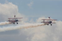  - Team Guinot Boeing Stearman displaying at the Cosford Air Show - by Chris Hall