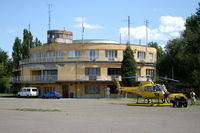  - Budaörs-Airport / Hungary - LHBS -  The main building in a forefront the national rescue service HA-BDA register Aerospatiale AS-350B Ecureuil the helicopter of an ambulance.  - by Attila Groszvald-Groszi