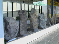  - abstract sculptures alongside the main airport road between terminals at Fiumicino / Leonardo da Vinci - by Ingo Warnecke