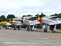  - Nice line-up waiting for the action at the Flying Legends 2009 - by Alex Smit
