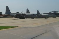  - C-130's lined up at the National Guard wing. - by Bob Simmermon