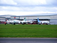  - BAe ATP's stored at Coventry, from left to right, G-OBWP, G-JEMC, G-MANC and G-BPTL - by Chris Hall