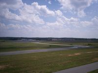  @ Stanly County Airport - General aviation ramp at Stanly County Airport from the catwalk on the control tower. - by Jon Raines