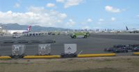  - The emergency vehicles lined up along the Ewa Concourse at HNL - by Kreg Anderson