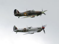  - Spitfire and Hurricane of the BBMF displaying at the Airbus families day - by Chris Hall