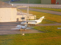  - CS-DMM and CS-DRB outside of the Hawker Beechcraft hangar as we arrive back at Hawarden - by Chris Hall