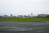  - Overview of the City of Derry airport. On the left a hangar of former Royal Navy Air Station Eglinton. - by Joop de Groot