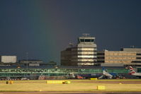  - Rainbow shining down on the control tower - by Chris Hall