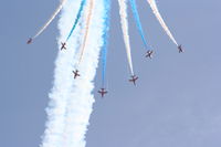  - Red Arrows displaying at the Cosford Airshow - by Chris Hall