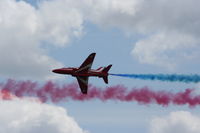  - Red Arrows displaying at the Cosford Airshow - by Chris Hall