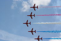  - Red Arrows displaying at the Cosford Airshow - by Chris Hall