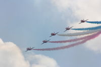  - Red Arrows displaying at the Cosford Airshow - by Chris Hall