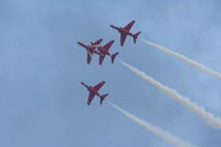  - Red Arrows displaying at the Cosford Airshow - by Chris Hall