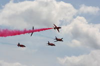 - Red Arrows displaying at the Cosford Airshow - by Chris Hall