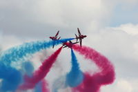  - Red Arrows displaying at the Cosford Airshow - by Chris Hall