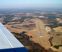  - KDBN overflight.  RWY02 in view.  RWY32 runway and taxiway extended. - by J. Michael Travis