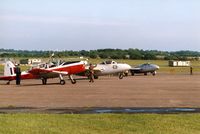  - De Havilland trio summer 1999. Chipmunk G-BXIM and Vampires G-VMPR and G-DHAV. - by Roger Winser
