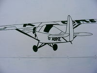  - Drawing of COMPER CLA7 SWIFT G-ABRE inside one of the buildings at Hooton Park - by Chris Hall