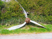  - Prop in the garden at Spitfire Corner at RAF St Mawgan - by Chris Hall