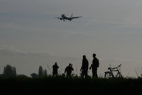  - Spotters watching arrival of D-AIPK  (RWY 25L) - by Daniel Vanderauwera