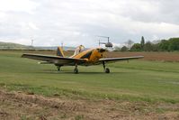  - Abusy day at Bagby Airfield as Chipmunk G-AOTF and R44 G-MGWI land on the airfield's gently sloping runway . - by Malcolm Clarke
