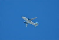 - Frontier Airbus A319 flying over KDPA. - by Mark Kalfas